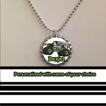Grave Digger Monster trucks personalized necklace with name of your choi... - $7.49