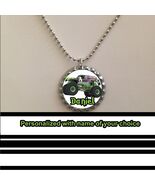 Grave Digger Monster trucks personalized necklace with name of your choi... - $7.99
