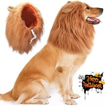 Lion Mane Costume, Adjustable Pet Lion Mane Wig with Ears for Medium and Large D - £15.41 GBP