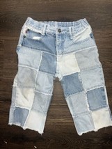 Vintage Y2K Girls Zana Di Patchwork Jeans Denim Pants Kids Clothes 6X - £9.59 GBP