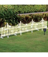 Solar LED White Fence Garden Border Landscape Edging Lawn Fencing Remote... - $60.52 CAD+