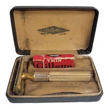 Vintage Gillette Gold &quot;Tech&quot; safety razor damaged - £24.42 GBP
