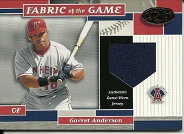 2002 Leaf Certified Materials Fabric Of The Game Base G Anderson 136  020/100 - £5.88 GBP