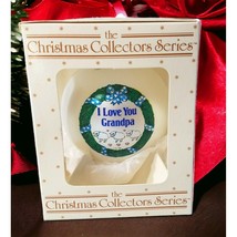 Grandfather Christmas Tree Glass Ornament Vintage I Love You Grandpa in Box 1988 - £9.70 GBP