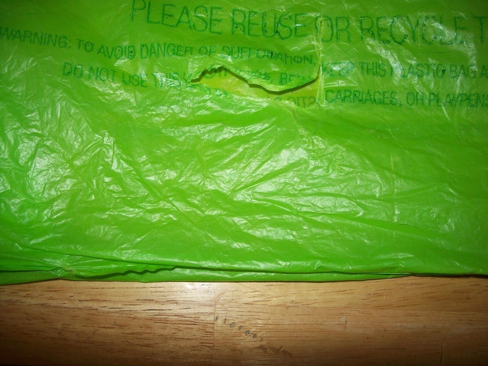 AUTHENTIC Toys R Us/Babies R Us EXTRA LARGE Green Plastic Store Shopping Bag Item image 3