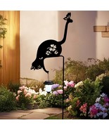 Solar Powered Cat Silhouette Yard Stake Holding Lantern Outdoor Garden Art Decor - $33.39