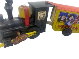Vintage wind up Comic Zig Zag western express tin toy train Works Great - £13.44 GBP