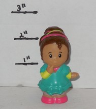 Fisher Price Current Little People Hispanic Girl Mia in Green Dress FPLP - $4.81