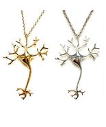 NEURON NECKLACE 18&quot; Silver Gold Chain Brain Science Geek Nerd Jewelry Ne... - $13.73 CAD