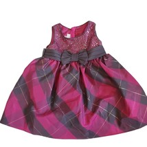 Bonnie Jean Size 18 Month Pink Plaid Formal Sequins Dress Party Wedding ... - $14.49