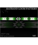 Delica Beads Hatband Loom Stitch Pattern No.141 - Green Inspired Native ... - $5.81 CAD