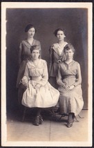 Strickland Family Pre-1920 RPPC Photo Postcard #4 - Alice, Dora, and Zola - £14.03 GBP