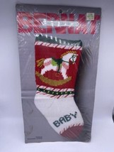 Bucilla Christmas Stocking Kit Rocking Horse NEW Sealed Vintage Yarn - $46.57