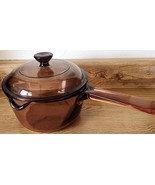 Corning Vision Ware 1  L Amber Glass Sauce Pan with Pyrex Lid Made in US... - $384.09 MXN