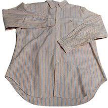 Ralph Lauren Shirt Mens 16.5-34/35 Orange Blue Stripe Classic Fit Flesh ... - $23.76