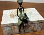 Beautiful Ashanti African Female and Child Brass Metal Fertility Figurin... - $54.45