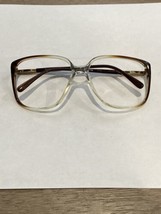 VTG New Europa Marcus Model Translucent Brown &amp; Gold Plastic Glasses 56-18-140 - £18.69 GBP