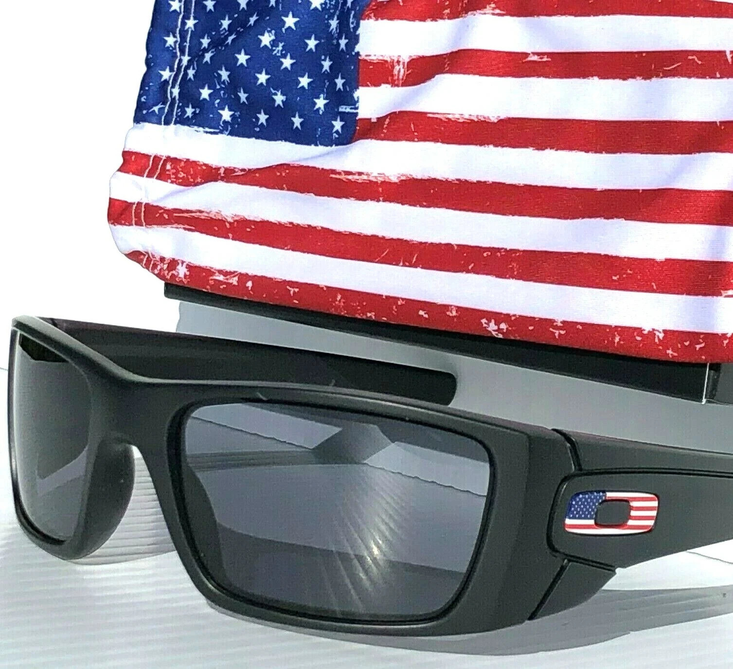 NEW Oakley SI FUEL CELL Matte BLACK USA FLAG Grey Tactical Sunglass 9096-38 Item image 2