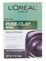 L'Oreal Pure-Clay Mask Detox & Brighten 3 Pure Clays + Charcoal | 1.7Oz/48g NEW - $9.67