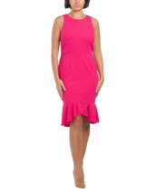 New London Times Pink Midi Ruffle Sheath Dress Size 16 $108 - £46.68 GBP