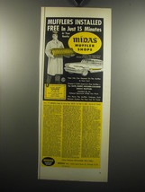 1957 Midas Muffler Shops Ad - Mufflers installed free in just 15 minutes - £14.74 GBP
