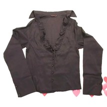 Catania Women’s Gothic Dark Purple Button-Down Long Sleeve Shirt - Size 3 - £31.97 GBP