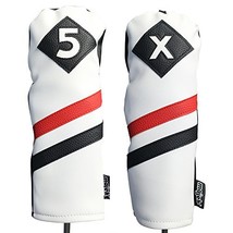 Majek Retro Golf Headcovers White Red and Black Vintage Leather Style 5 ... - $24.74