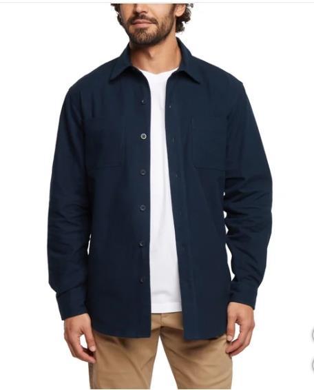 Woolrich Mens Shirt Blue Chamois Cotton Long Sleeves Chest Pockets Button-Up Item image 2