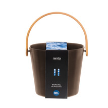 Sauna Bucket tub aluminium/ bamboo, 5 l, 23x23 cm, luxury quality, Rento... - £42.24 GBP