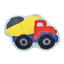 Hand Tufted Construction Dump Truck Bedroom Or Bathroom Rug - 30X20 In; ... - £31.46 GBP