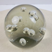 Vintage Murano Style Glass Paperweight Clear w/ Big &amp; Small Bubbles 3&quot; - £35.33 GBP