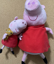 Peppa Pig Hug n&#39; Oink Sound Plush Stuffed Animal  2003 ABD &amp; Ty Peppa w/ Teddy - £15.50 GBP