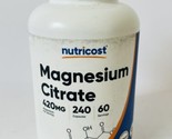 Nutricost Magnesium Citrate 420mg, 60 Servings, 240 Capsules - Exp 11/2026 - $18.71