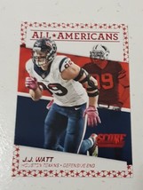 J.J. Watt Houston Texans Wisconsin Badgers 2016 Score All Americans Card #23 - £0.78 GBP
