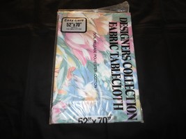 NOS Carnation Home Fashions SPRING FLOWERS Cotton/Poly TABLECLOTH - 52&quot; ... - £9.38 GBP