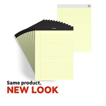 Perf. Note Pads Wide/Letter Ruled Yellow 8-1/2&quot; X 11-3/4&quot; 12/Pk Tr57300 - $57.16