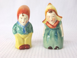 Vintage Salt Pepper Shakers Set Dutch Boy Girl Japan Porcelain China Fig... - $12.00