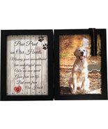 NEW Paw Print on our ? Dog Memorial Folding Wooden Picture 5x7 Photo Fra... - $19.07 CAD