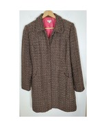 Apt. 9 Women&#39;s Size 12 Brown Mid Length Overcoat Over Coat Wool Blend (16) - $373.32 MXN
