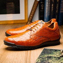 Genuine alligator sneaker Shoes Unique rustic finish Vulcan Honey image 8