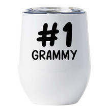 #1 Grammy Tumbler 12oz With Lid Mother&#39;s Day Christmas Wine Glass Gift For Mom - £17.96 GBP