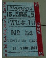 Nice Vintage Pomona Race Ticket Stub, Tenth Race, October 20, 1971, VGC - $2.96