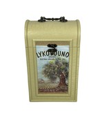 Wine Storage Case Box Beige Wood 2-Bottle Olive Oil Logo - $369.07 MXN