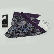 Burma Bibas Men Silk Pocket Square Purple Paisley 13.5&quot; x 13.5&quot; Hand Made $34 - £9.30 GBP