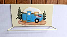 Happy Campers Over the Door Cabinet Towel Holder Retro Trailer Metal Gif... - $24.97