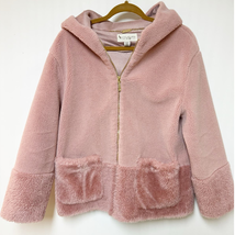 Koolaburra by Ugg Womens Full Zip Pink Rose Coat w/ Hood Sherpa Faux Fur... - $34.65