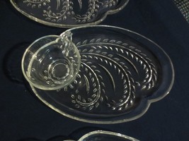 Snack Set Vtg Federal Glass Hospitality Homestead Wheat Pattern Cup Plates~16 pc - £47.08 GBP