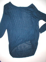 Womens New Womens Open Knit Sweater Dunnes 14 Navy Blue Linen Viscose St... - £38.70 GBP