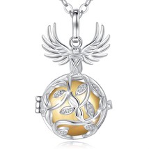18 MM Harmony Bola Cage Necklace Guardian Angel Clean Crystal Pendant Butterfly  - £19.99 GBP