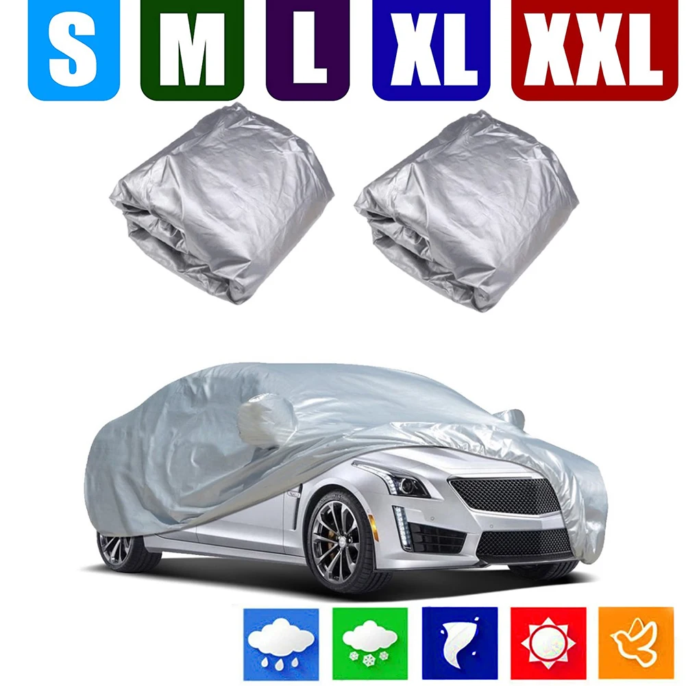 S-XXLCar Cover Outdoor Full Exterior Snow Covers Dustproof Anti-UV Waterproof - £30.45 GBP+